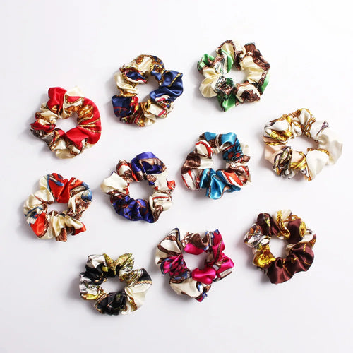 Floral Silk Scrunchie – Handmade Premium Hair Band