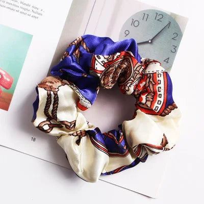 Floral Silk Scrunchie – Handmade Premium Hair Band