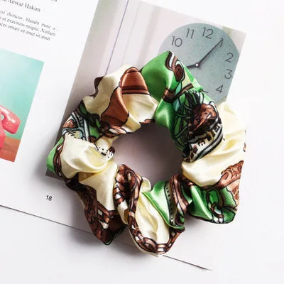 Floral Silk Scrunchie – Handmade Premium Hair Band