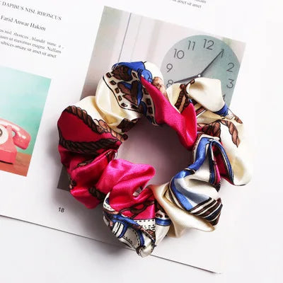 Floral Silk Scrunchie – Handmade Premium Hair Band