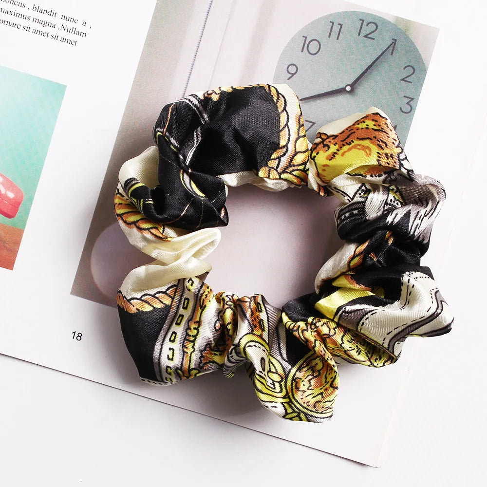 Floral Silk Scrunchie – Handmade Premium Hair Band