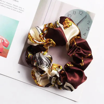 Floral Silk Scrunchie – Handmade Premium Hair Band