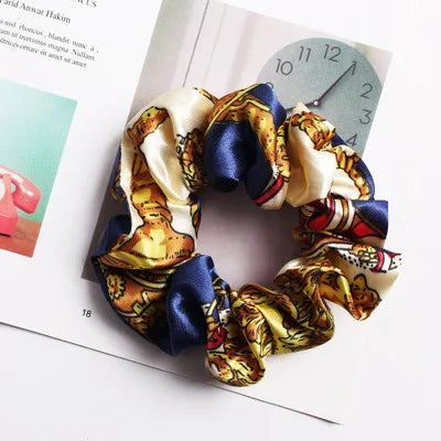 Floral Silk Scrunchie – Handmade Premium Hair Band