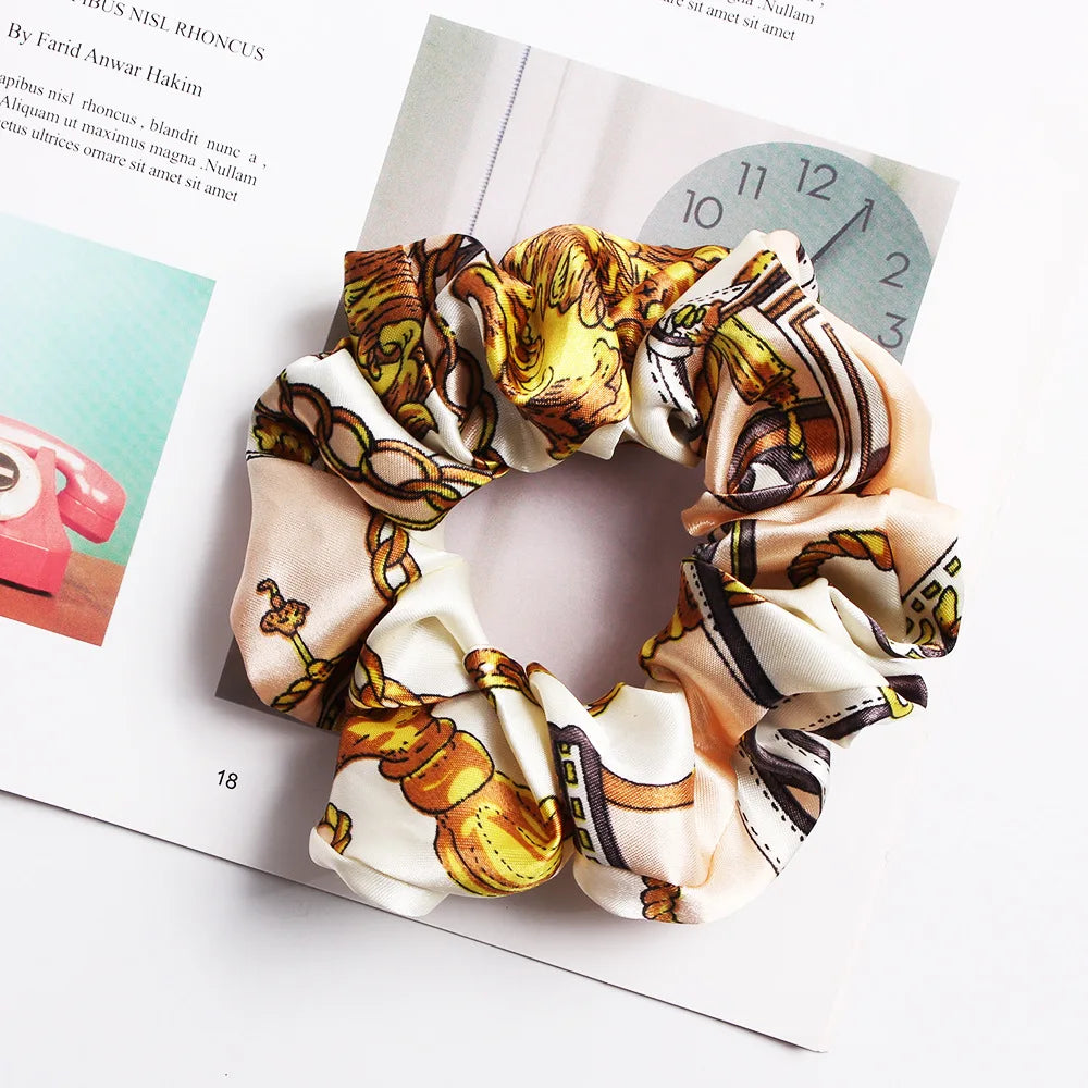 Floral Silk Scrunchie – Handmade Premium Hair Band