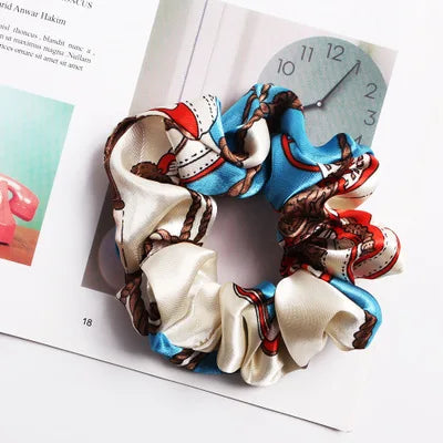 Floral Silk Scrunchie – Handmade Premium Hair Band