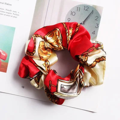 Floral Silk Scrunchie – Handmade Premium Hair Band